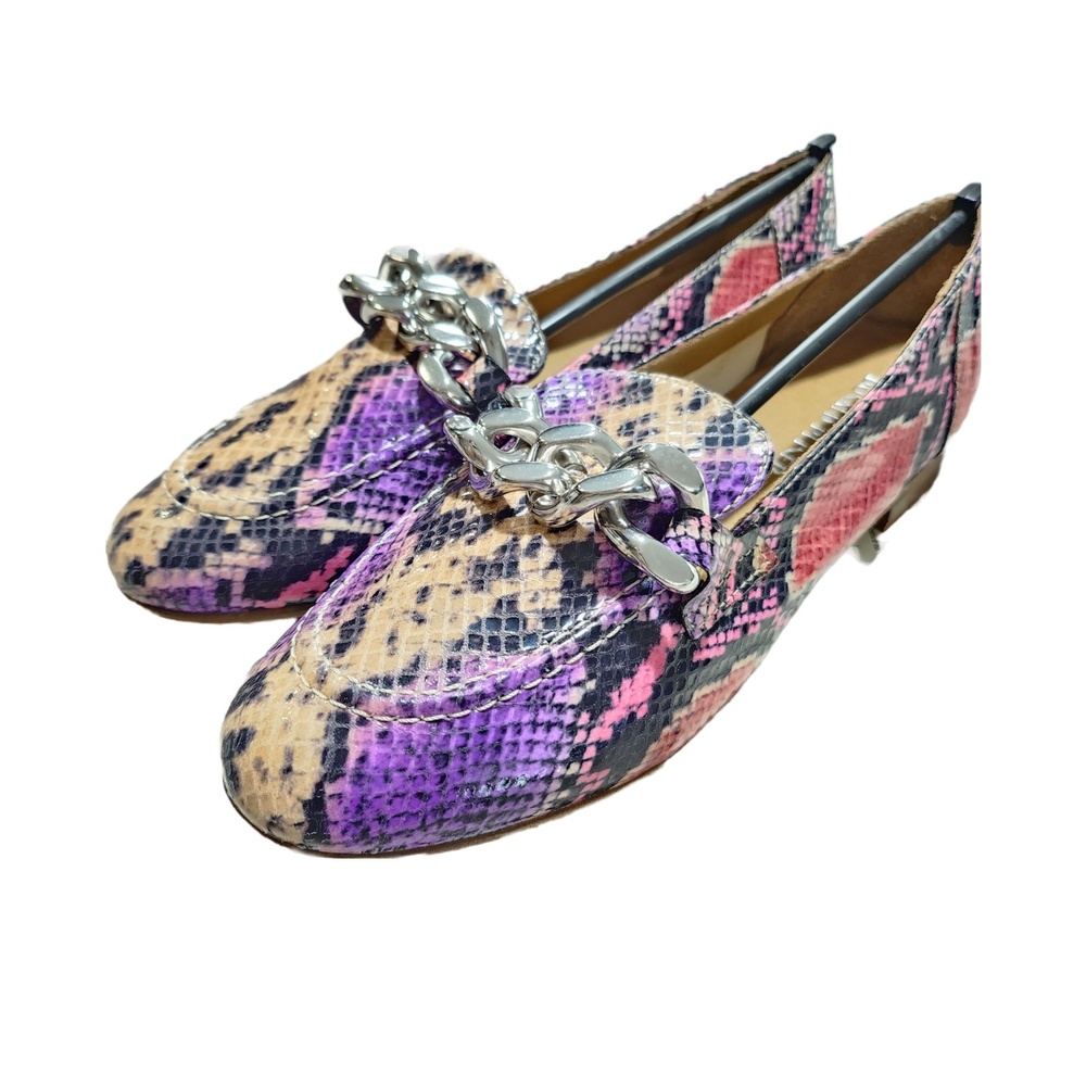 Donald J Pliner Nolin Womens Snake Mini Viper Leather Loafers Size 6 - Picture 2 of 3